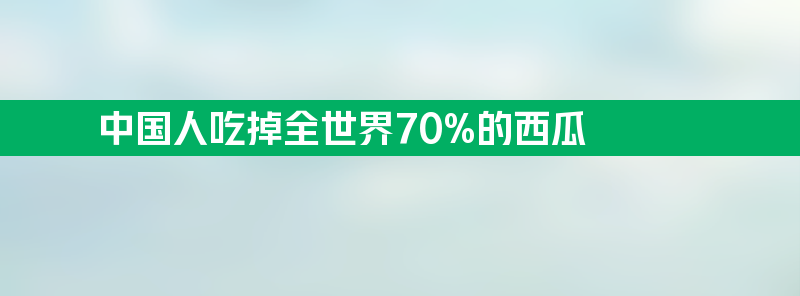 中国人吃掉全世界70%的西瓜 消暑解渴的红宝石