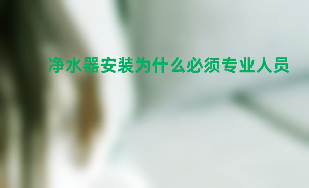 净水器安装为什么必须要专业人员？