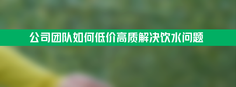 9个人的公司团队如何低价高质解决饮水问题？