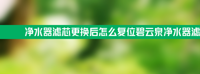 净水器滤芯更换后怎么复位 碧云泉净水器滤芯更换后怎么复位