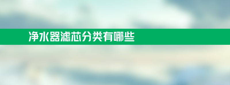 净水器滤芯分类 净水器滤芯分类有哪些