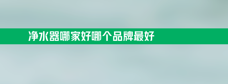 净水器哪家好哪个品牌最好 净水器哪家好？哪个品牌好？