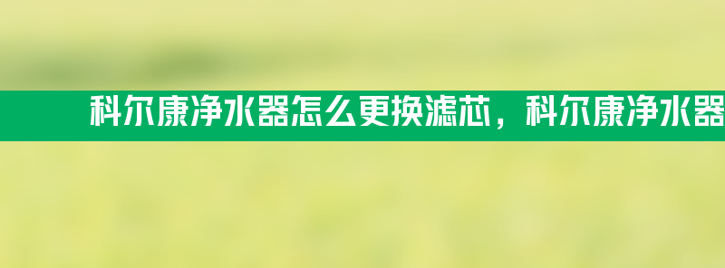 科尔康净水器怎么更换滤芯 科尔康净水器怎么更换滤芯有先后顺序吗？