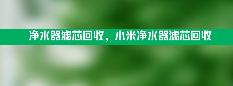 净水器滤芯回收 小米净水器滤芯回收