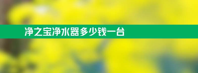 净之宝净水器多少钱一台 净之宝净水器报价