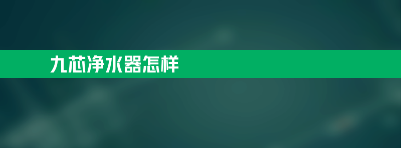 九芯净水器 九芯净水器怎样