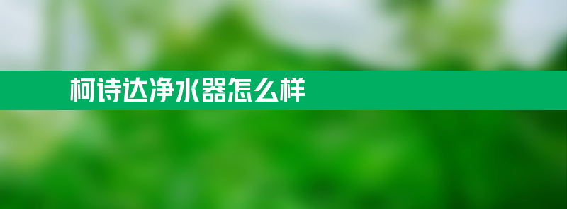 柯诗达净水器怎么样 柯诗达净水器怎么样好不好