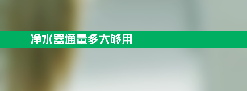 净水器通量 净水器通量多大够用