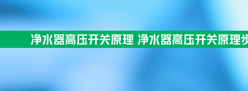 净水器高压开关原理 净水器高压开关原理步骤