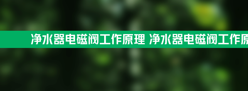 净水器电磁阀工作原理 净水器电磁阀工作原理步骤