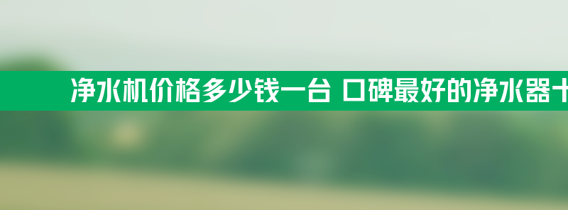 净水机价格多少钱一台 口碑最好的净水器十大排名