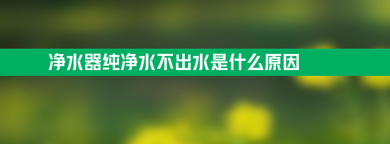 净水器纯净水不出水是什么原因 净水器纯净水不出水是什么原因呢