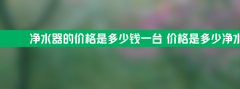 净水器的价格是多少钱一台 价格是多少净水器多少钱一台