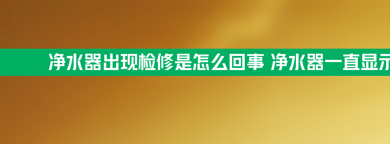 净水器出现检修是怎么回事 净水器一直显示检修