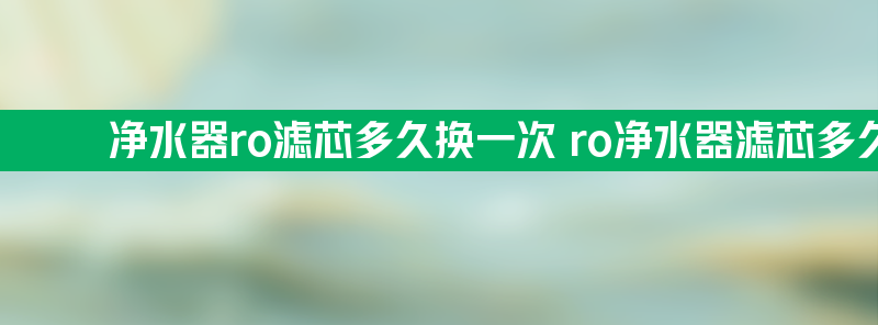 净水器ro滤芯多久换一次 ro净水器滤芯多久更换