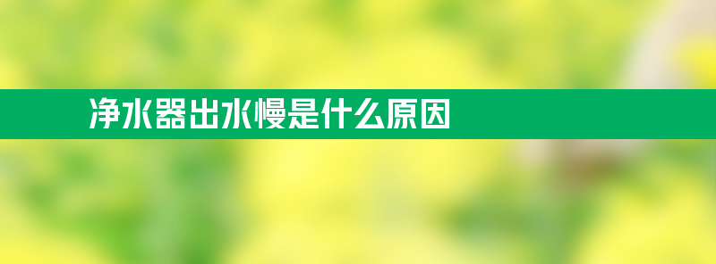 净水器出水慢是什么原因 史密斯净水器出水慢是什么原因