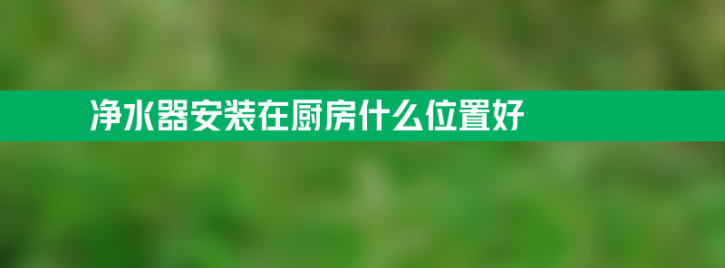 净水器安装在厨房什么位置好 净水器安装在厨房什么位置好呢