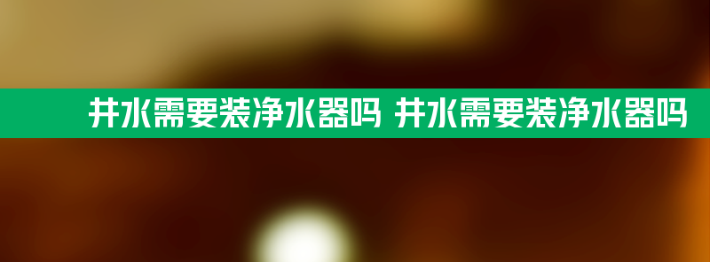 井水需要装净水器吗 井水需要装净水器吗