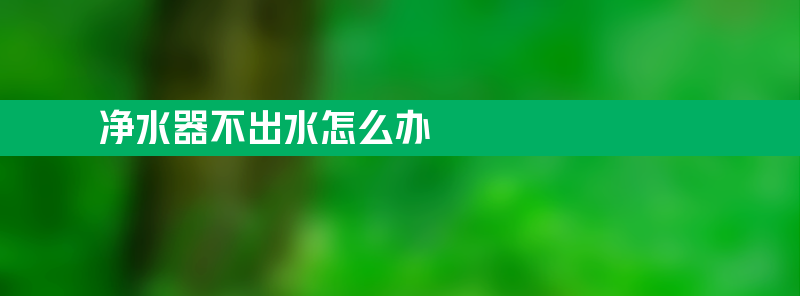 净水器不出水怎么办 碧水源净水器不出水怎么办