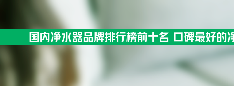 国内净水器品牌排行榜前十名 口碑最好的净水器十大排名品牌