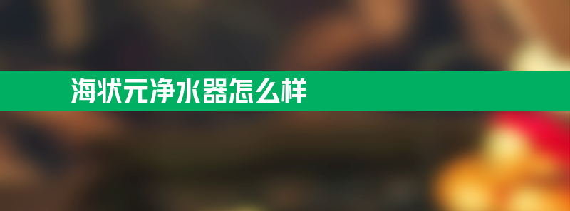 海状元净水器怎么样 净水品牌十大排名