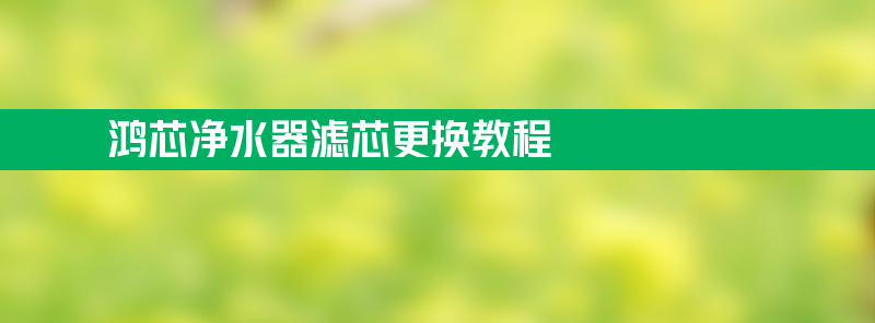 鸿芯净水器滤芯更换教程 鸿芯净水器滤芯更换教程