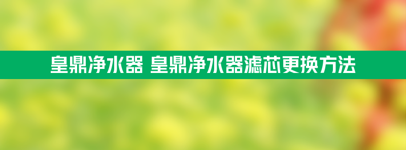 皇鼎净水器 皇鼎净水器滤芯更换方法