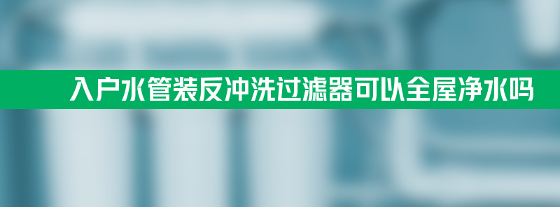 仅在入户水管装反冲洗过滤器就可以全屋净水吗