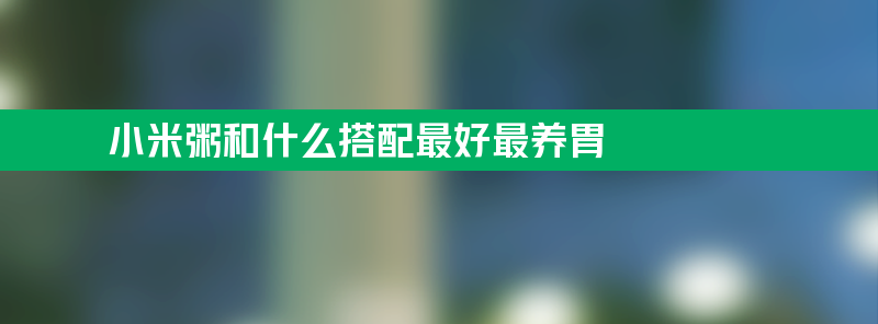 小米粥和什么搭配最好最养胃 喝小米粥养胃加上什么效果更好