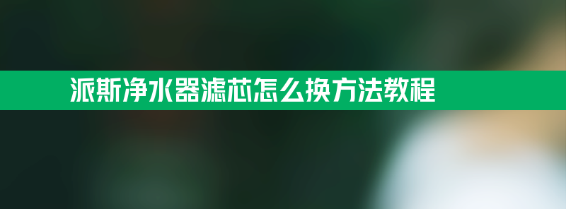 派斯净水器滤芯怎么换？派斯净水器滤芯怎么换方法教程