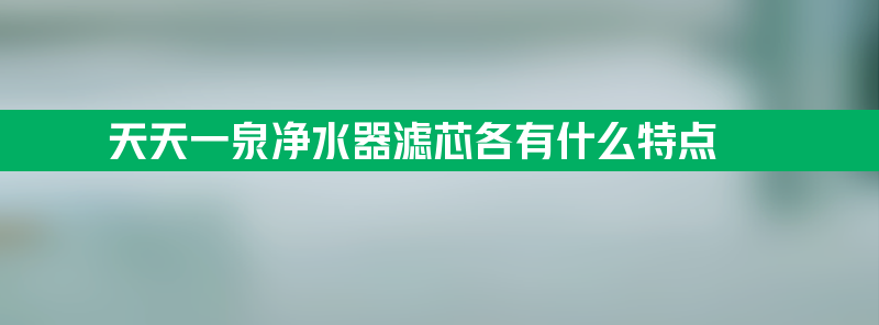 天天一泉净水器滤芯各有什么特点？