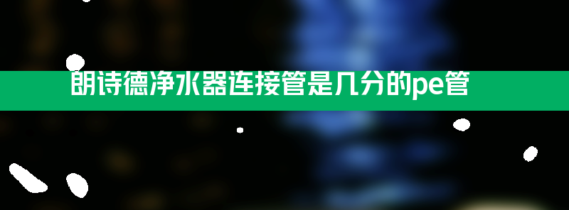 朗诗德净水器连接管是几分的pe管？