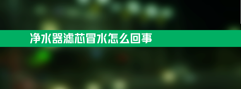 净水器滤芯冒水如何解决？