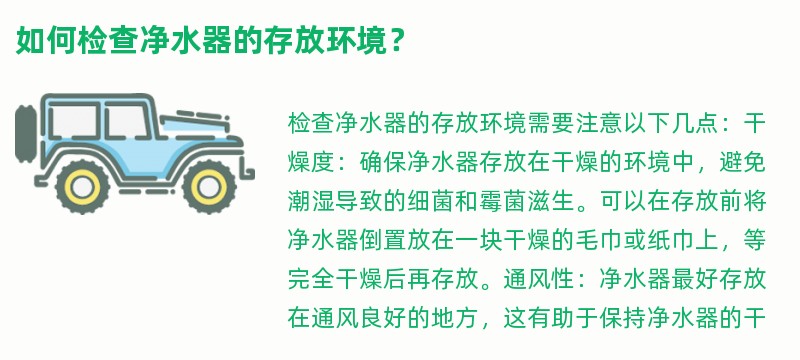 如何检查净水器的存放环境？