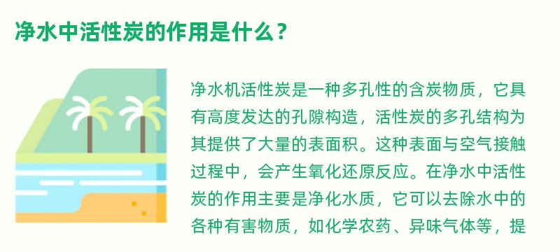 净水中活性炭的作用是什么？