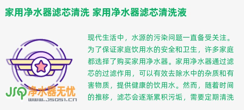 家用净水器滤芯清洗 家用净水器滤芯清洗液